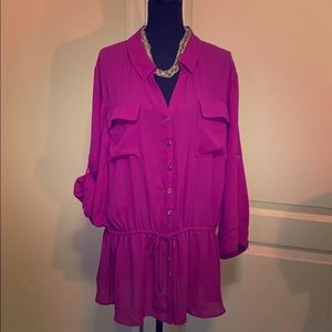 Lane Bryant tunic, raspberry 26/28  (056)